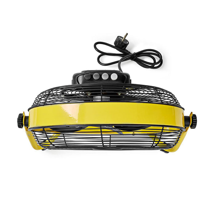 Nedis Floor Fan - 300 mm, 3-Speed, Tiltable, Tiltable - Black / Yellow