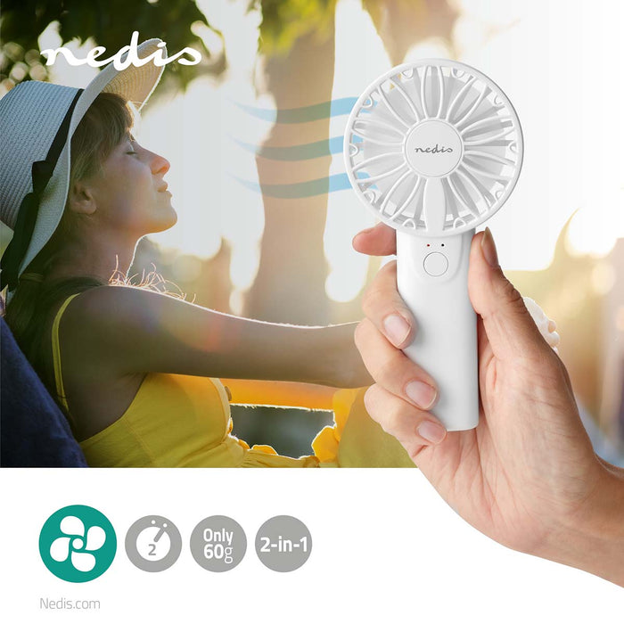 Nedis Hand Fan - 60 mm - 2-Speed - White, 