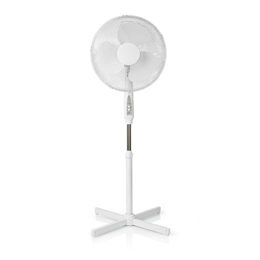 Nedis Stand Fan - Diameter: 400 mm, 3-Speed, Oscillation, Breeze modes: Natural/Sleep - White