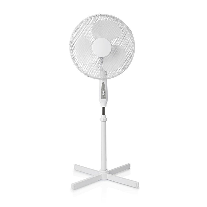 Nedis Stand Fan - Diameter: 400 mm, 3-Speed, Oscillation, Breeze modes: Natural/Sleep - White