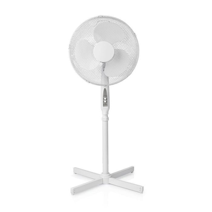 Nedis Stand Fan - Diameter: 400 mm, 3-Speed, Oscillation, Breeze modes: Natural/Sleep - White