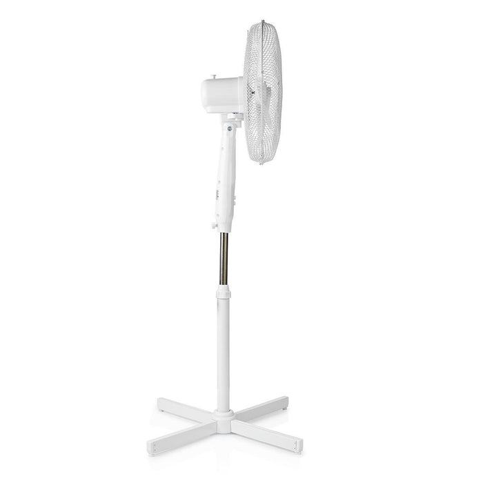 Nedis Stand Fan - Diameter: 400 mm, 3-Speed, Oscillation, Breeze modes: Natural/Sleep - White