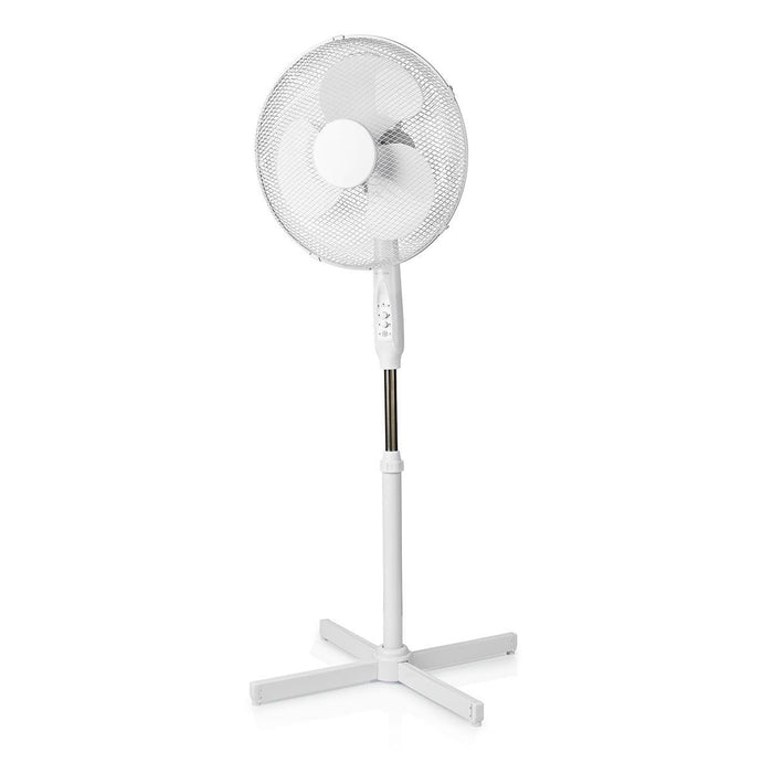 Nedis Stand Fan - Diameter: 400 mm, 3-Speed, Oscillation, Breeze modes: Natural/Sleep - White