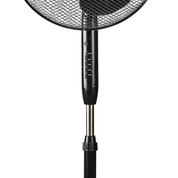 Nedis Stand Fan - Diameter: 400 mm, 3-Speed, Oscillation, Remote control - Black