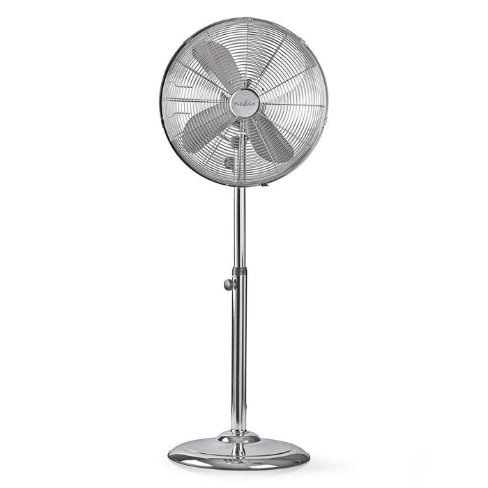 Nedis Stand Fan - Diameter: 400 mm, 3-Speed, Oscillation, No - Chrome