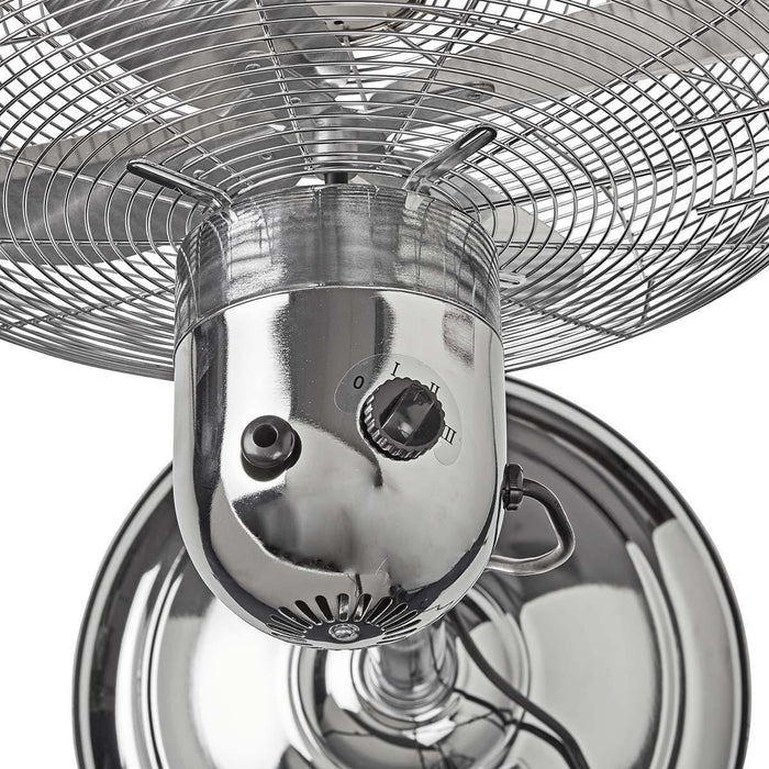 Nedis Stand Fan - Diameter: 400 mm, 3-Speed, Oscillation, No - Chrome