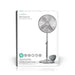 Nedis Stand Fan - Diameter: 400 mm, 3-Speed, Oscillation, No - Chrome