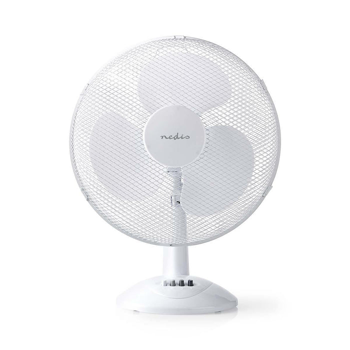 Nedis Table Fan - Mains Powered, Diameter: 400 mm, 45 W, 3-Speed - White