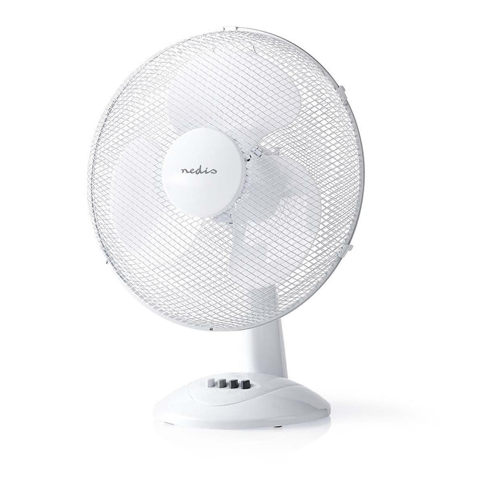 Nedis Table Fan - Mains Powered, Diameter: 400 mm, 45 W, 3-Speed - White