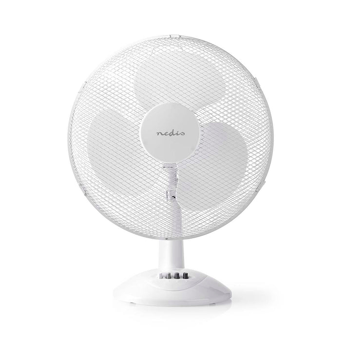 Nedis Table Fan - Mains Powered, Diameter: 400 mm, 45 W, 3-Speed - White