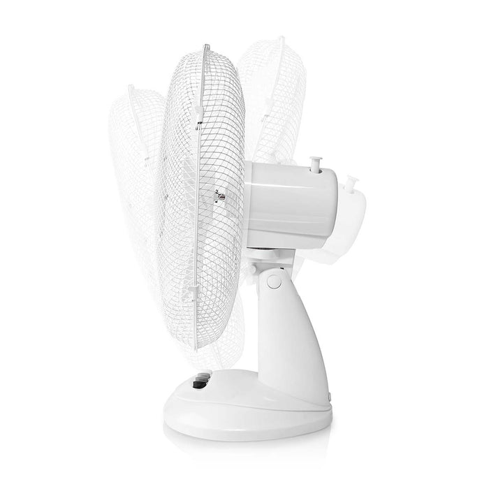 Nedis Table Fan - Mains Powered, Diameter: 400 mm, 45 W, 3-Speed - White