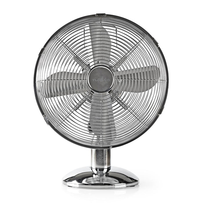 Nedis Table Fan - Mains Powered, Diameter: 300 mm, 35 W, 3-Speed - Chrome