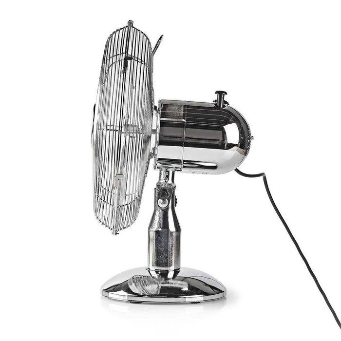 Nedis Table Fan - Mains Powered, Diameter: 300 mm, 35 W, 3-Speed - Chrome