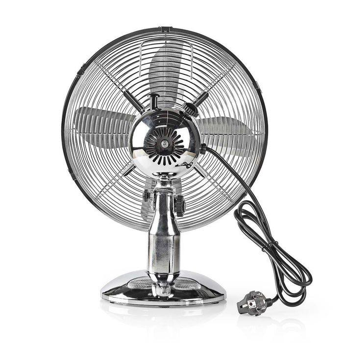 Nedis Table Fan - Mains Powered, Diameter: 300 mm, 35 W, 3-Speed - Chrome