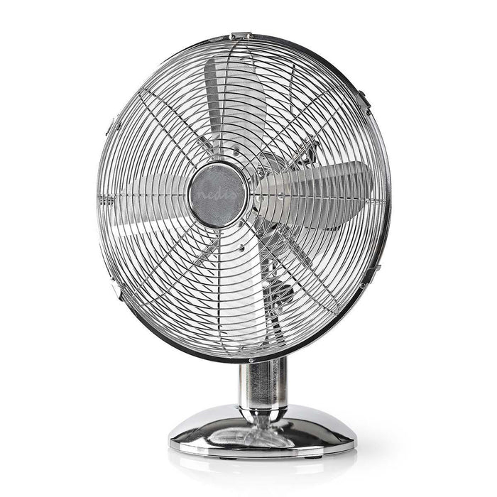 Nedis Table Fan - Mains Powered, Diameter: 300 mm, 35 W, 3-Speed - Chrome