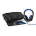 Nedis Gaming Combo Kit - 4-in-1, Keyboard, Headset, Mouse and Mouse Pad, Black / Blue, QWERTY - ES Layout