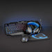 Nedis Gaming Combo Kit - 4-in-1, Keyboard, Headset, Mouse and Mouse Pad, Black / Blue, QWERTY - ES Layout