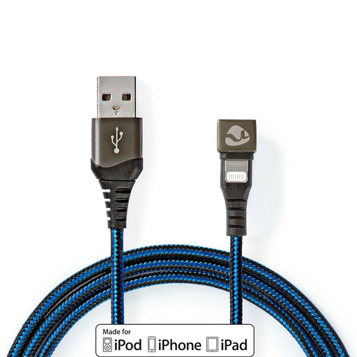 Nedis USB Cable - USB 2.0, Apple Lightning 8-Pin, USB-A Male, Black / Blue - Cover Window Box