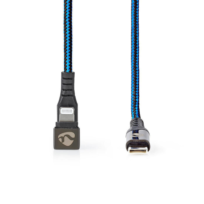 Nedis USB Cable - USB 2.0, Apple Lightning 8-Pin, USB-C Male, Black / Blue - Cover Window Box