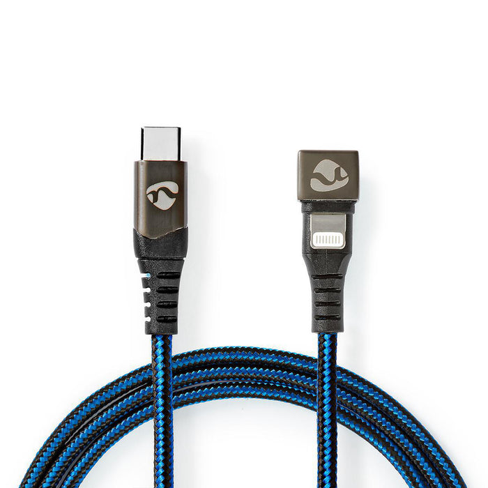 Nedis USB Cable - USB 2.0, Apple Lightning 8-Pin, USB-C Male, Black / Blue - Cover Window Box