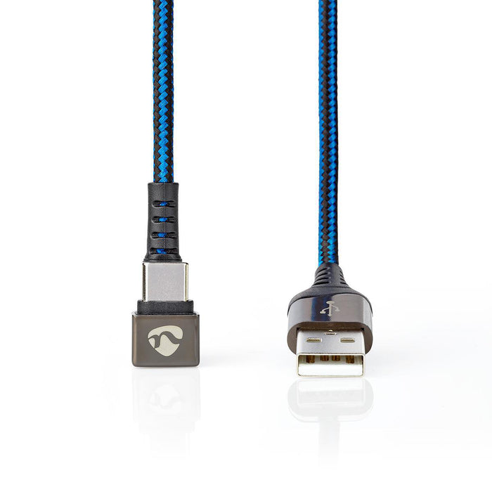 Nedis USB Cable - USB 2.0, USB-A Male, USB-C Male, Black / Blue - Cover Window Box