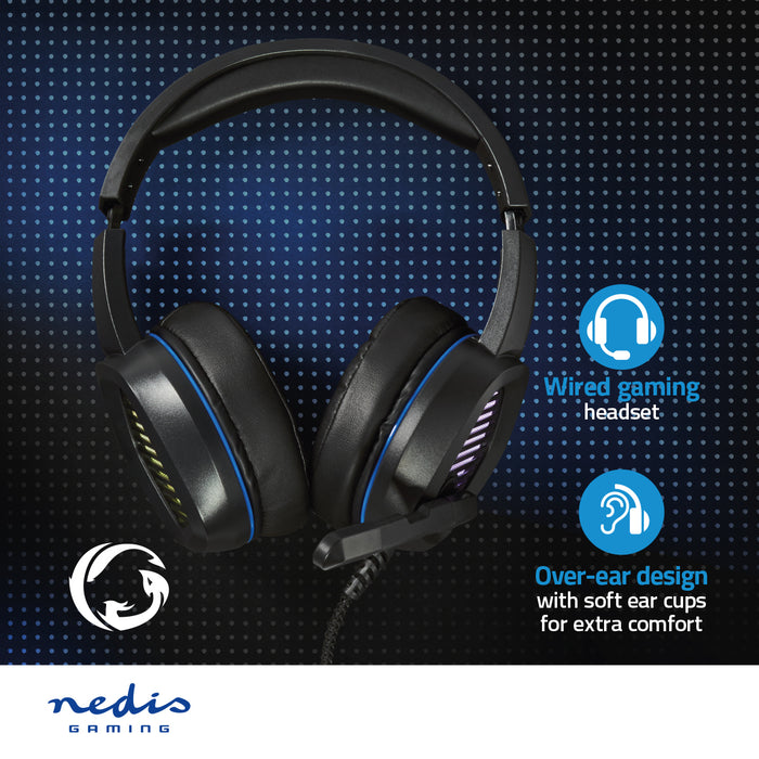 Nedis Gaming Headset - Over-Ear, Surround, USB Type-A, 2.10 m - LED