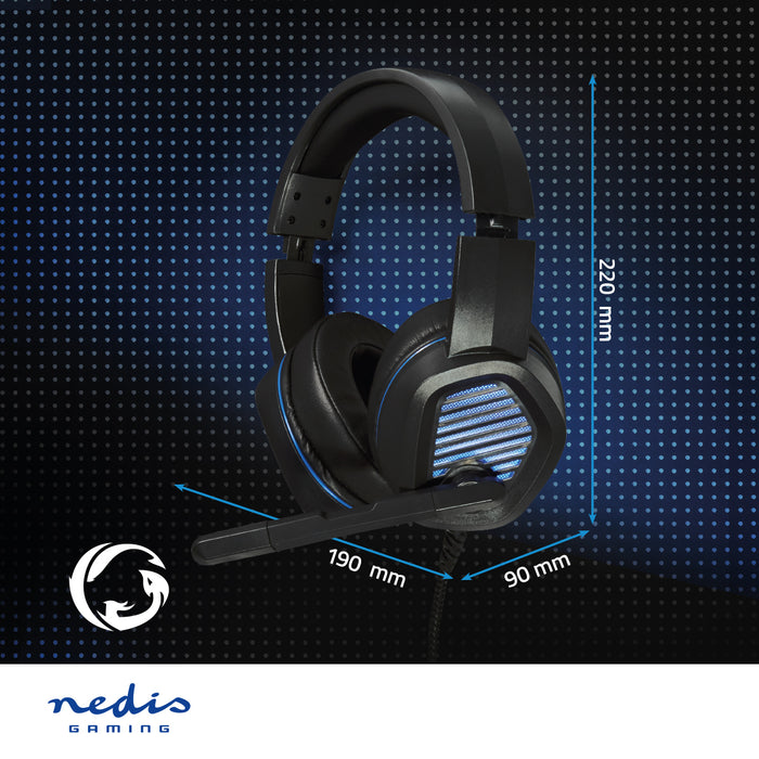 Nedis Gaming Headset - Over-Ear, Surround, USB Type-A, 2.10 m - LED