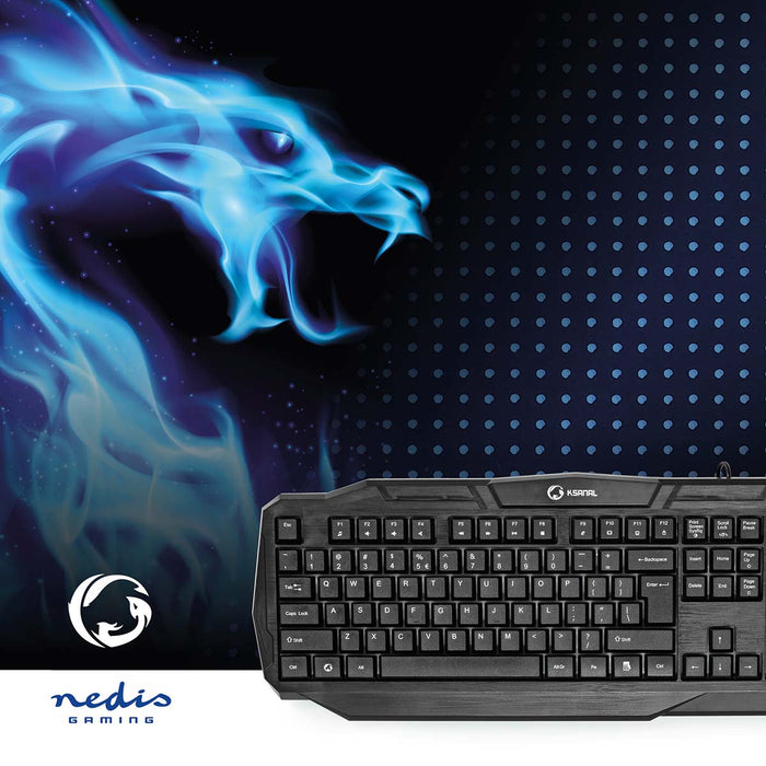 Nedis Wired Gaming Keyboard - USB 2.0, Membrane Keys, LED, Power cable length: 1.50 m - Gaming