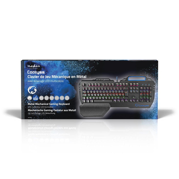 Nedis Wired Gaming Keyboard - USB, Mechanical Keys, RGB, Power cable length: 1.70 m - Gaming