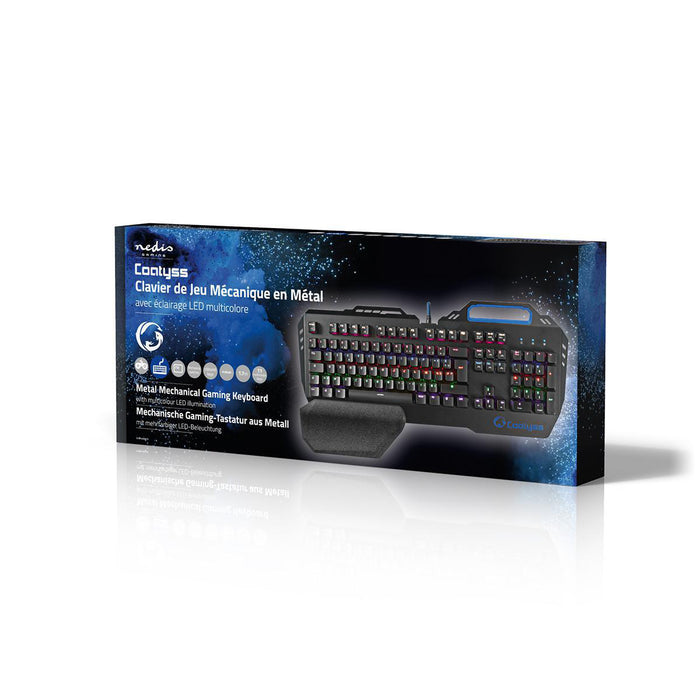 Nedis Wired Gaming Keyboard - USB, Mechanical Keys, RGB, Power cable length: 1.70 m - Gaming