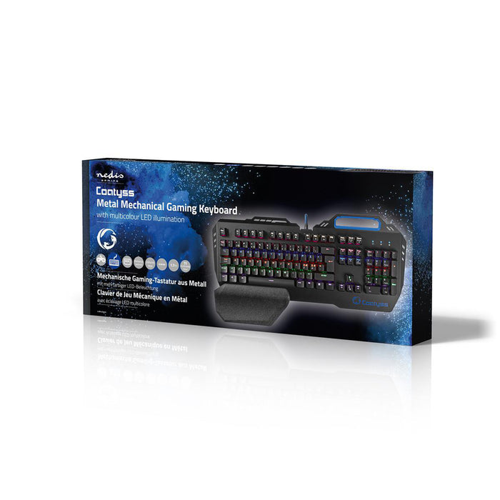 Nedis Wired Gaming Keyboard - USB, Mechanical Keys, RGB, Power cable length: 1.70 m - Gaming