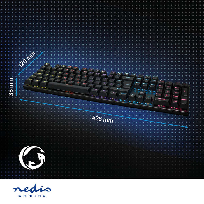 Nedis Wired Gaming Keyboard - USB Type-A, Mechanical Keys, LED, Power cable length: 1.50 m - Gaming