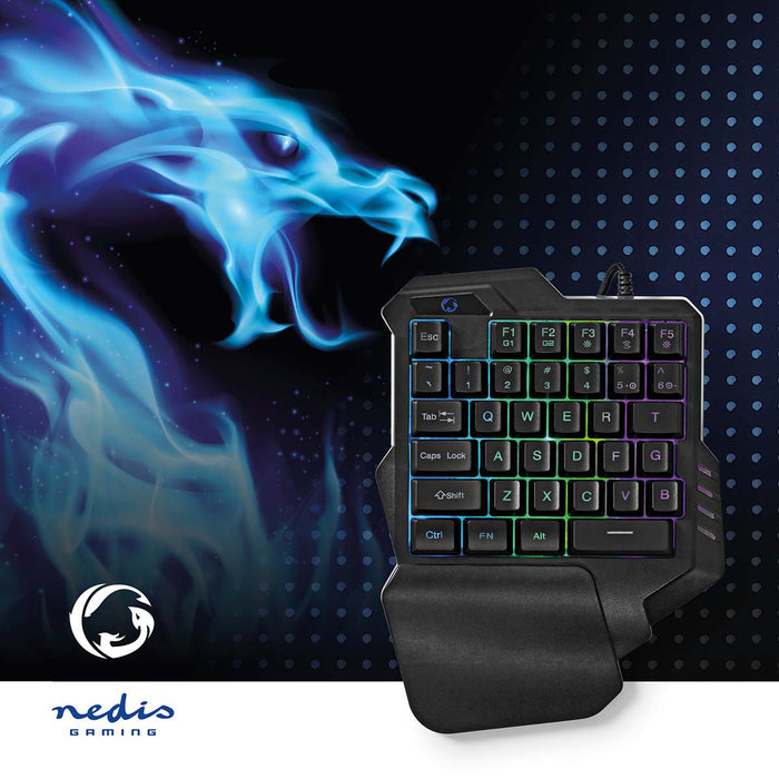 Nedis Wired Gaming Keyboard - USB Type-A, Membrane Keys, RGB, Power cable length: 1.60 m - Gaming