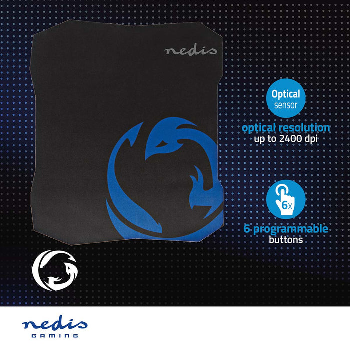 Nedis Gaming Mouse Pad - Microfiber / Rubber - Black, 