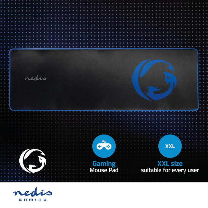 Nedis Gaming Mouse Pad - Microfiber / Rubber - Black, 