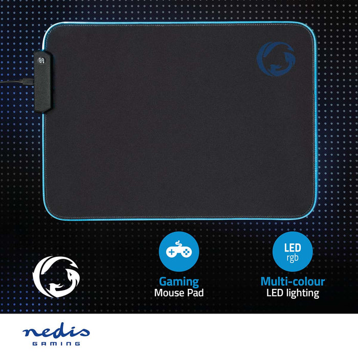 Nedis Gaming Mouse Pad - Microfiber / Rubber - Black, 