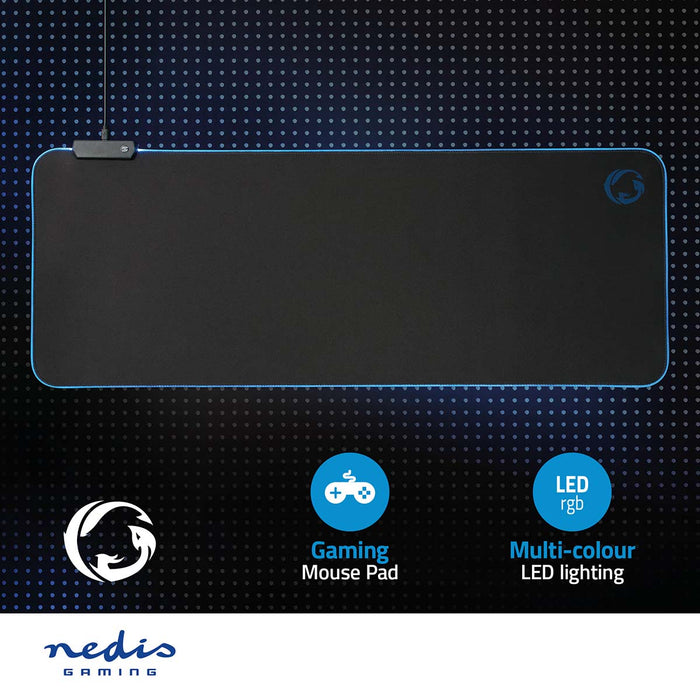 Nedis Gaming Mouse Pad - Microfiber / Rubber - Black, 