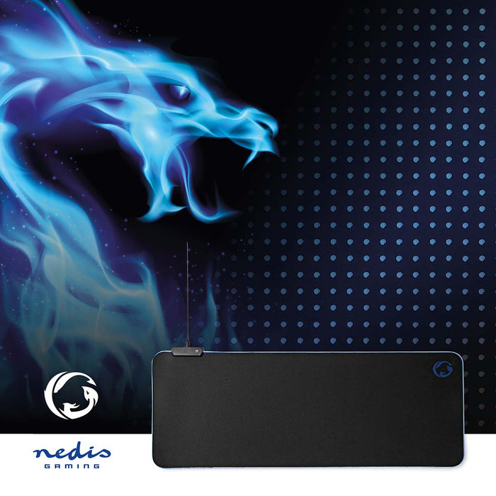 Nedis Gaming Mouse Pad - Microfiber / Rubber - Black, 