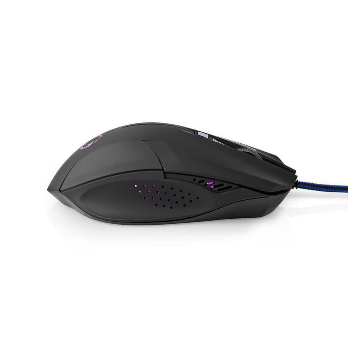 Nedis Gaming Mouse - Wired, 800 / 1200 / 1600 dpi, Adjustable DPI, 1.50 m - LED