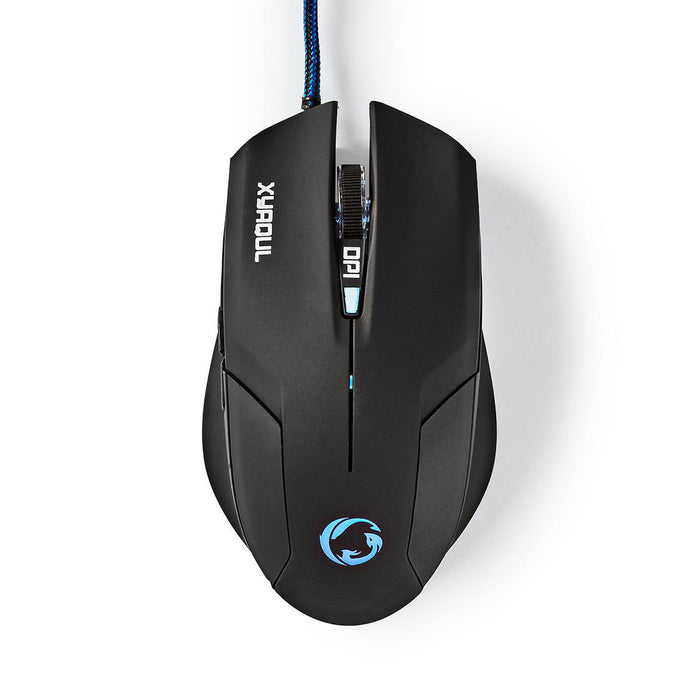 Nedis Gaming Mouse - Wired, 800 / 1200 / 1600 dpi, Adjustable DPI, 1.50 m - LED