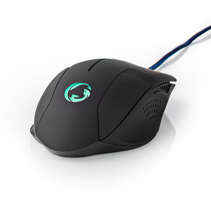 Nedis Gaming Mouse - Wired, 800 / 1200 / 1600 dpi, Adjustable DPI, 1.50 m - LED