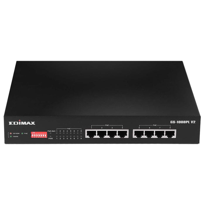 Edimax Long Range 8-Port Gigabit Ethernet PoE+ Switch with DIP Switch