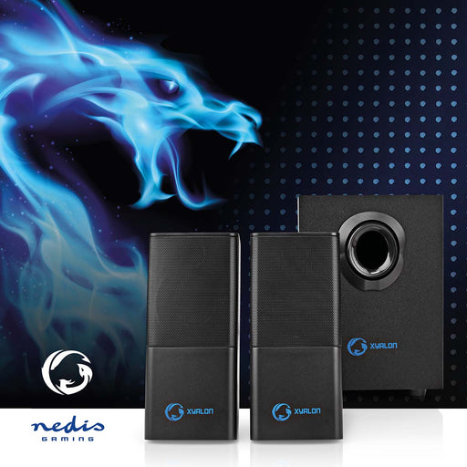 Nedis Gaming Speaker - Speaker channels: 2.1, USB Powered, 3.5 mm Male, Without Lighting - Volume control