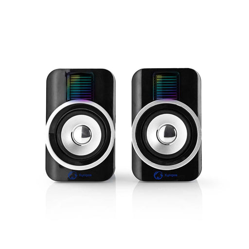 Nedis Gaming Speaker - Speaker channels: 2.0, USB Powered, 3.5 mm Male, RGB - Volume control