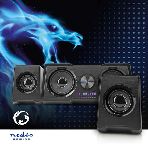 Nedis Gaming Speaker - Speaker channels: 2.2, USB Powered, 3.5 mm Male, LED - Volume control