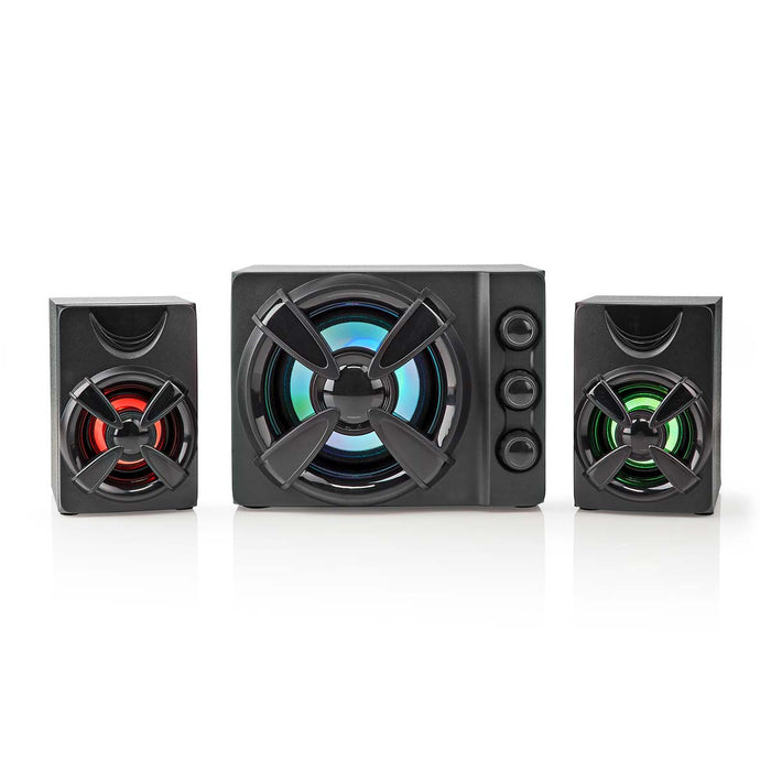 Nedis Gaming Speaker - Speaker channels: 2.1, USB Powered, 3.5 mm Male, LED - Volume control