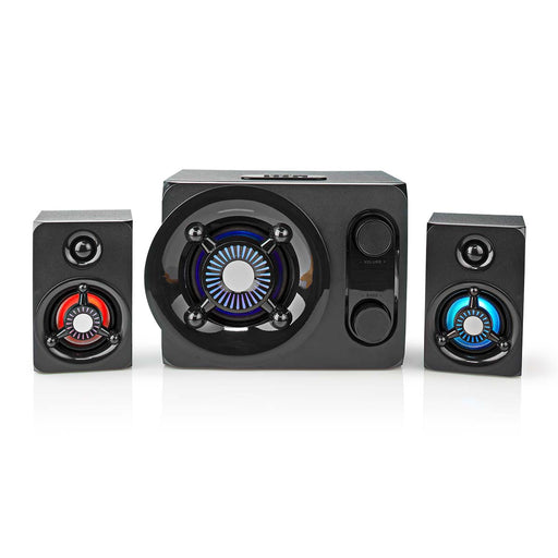 Nedis Gaming Speaker - Speaker channels: 2.1, Mains Powered, 3.5 mm Male, LED - Volume control