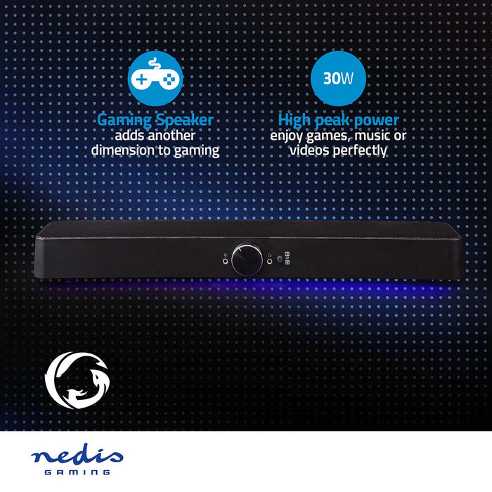 Nedis Gaming Speaker - Speaker channels: 2.0, USB Powered, 3.5 mm Male, Volume control - Connection output: 1x 3.5 mm