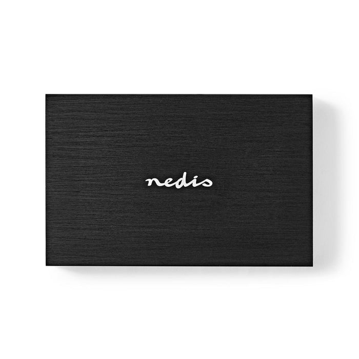 Nedis Hard Disk Enclosure - 2.5", SATA III 6 Gb/s, USB 3.2 Gen1, USB Type-A - Aluminium / Plastic