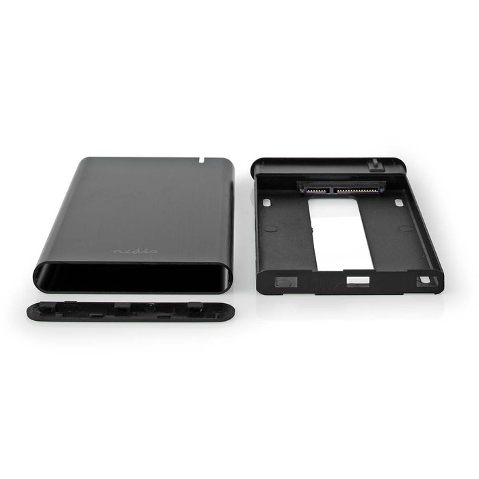 Nedis Hard Disk Enclosure - 2.5", USB 3.1 Gen1, USB Type-A / USB Type-C, Notebook / PC - Aluminium